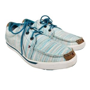 Twisted X Hooey Loper Casual Shoes Blue/Multi Striped Women's Size 8.5